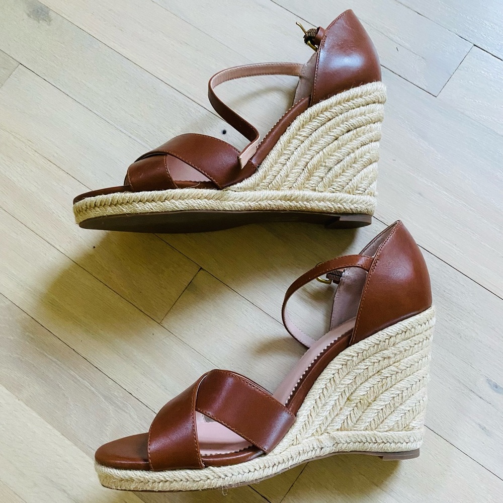 J.Crew Jute Wedge Espadrille Sandals in leather - Picture 4 of 8